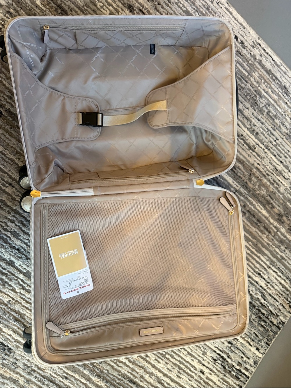 Michael Kors Cream Logo-Print Rolling Suitcase with Matching Carryall - Picture 11 of 16